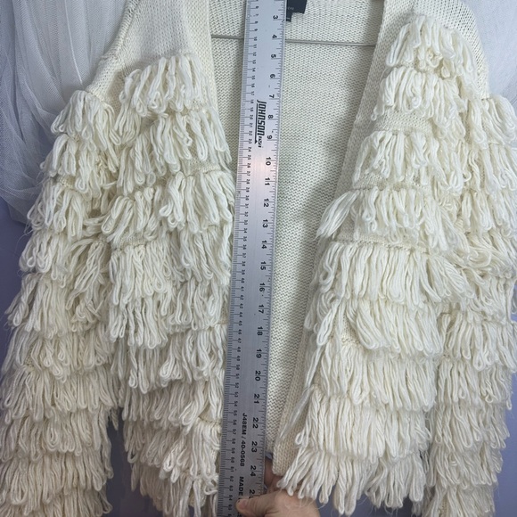 Women's LUMIERE Long SLeeve Open Front Looped Yard Shag Jacket - Picture 6 of 6